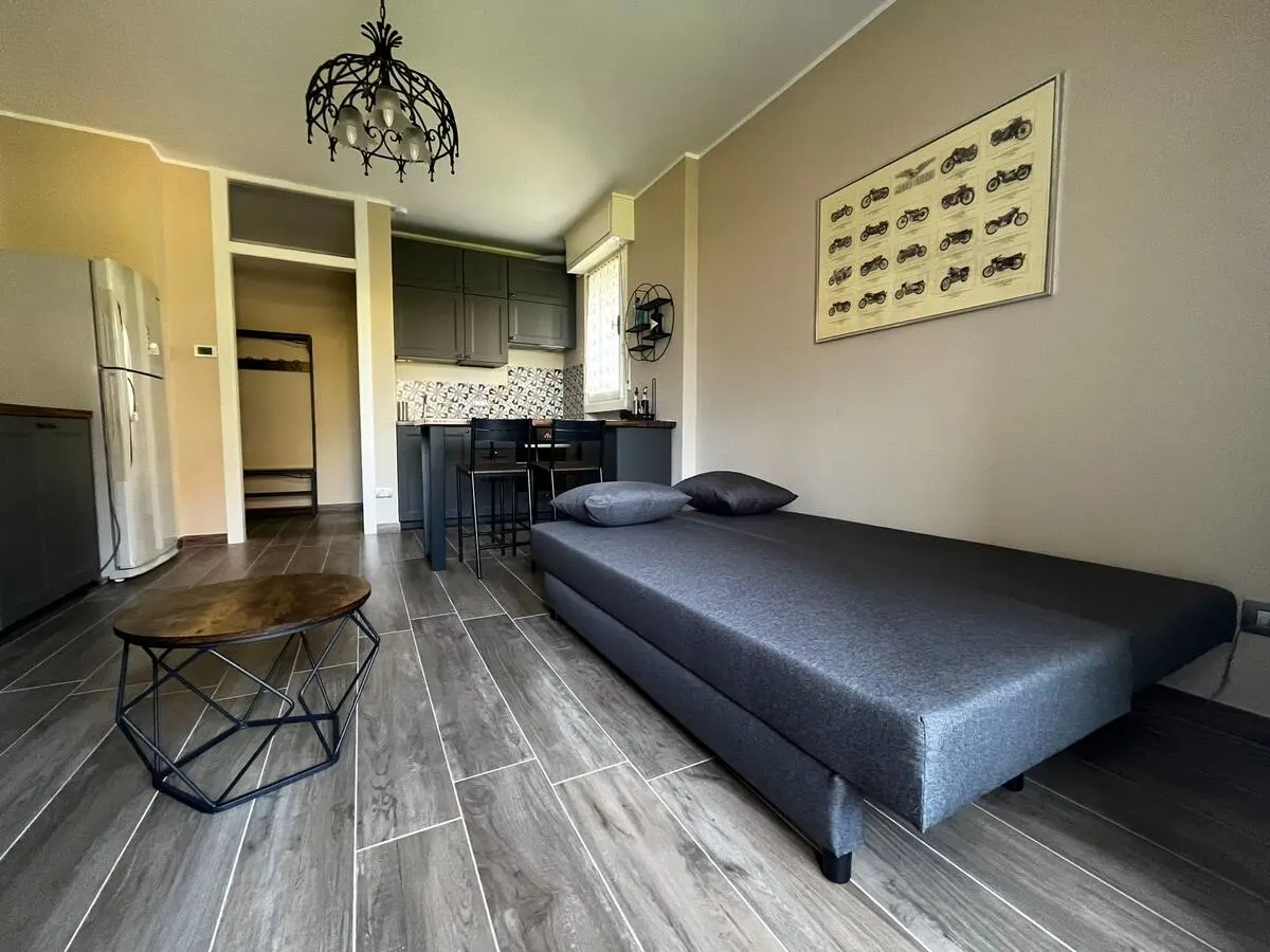Soggiorno della casa vacanza con vista lago